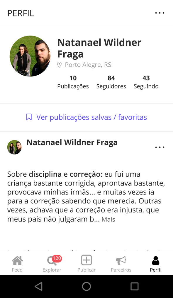 perfil praticantes pessoal